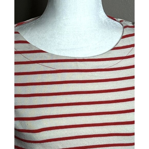 MaxMara Weekend Shirt Red Cream Stripe Cotton Breton Casual Top Womens S - Picture 12 of 12